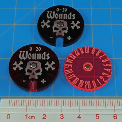 LITKO Wound Dials Wound Dials | Health Tracker | Life Counter | Tabletop Games | Collectible Card Games | Living Card Games | Role Playing Games | LCG | RPG | Numbered 0-20 | Magnetic