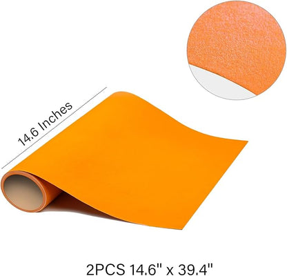 2PCS Self Adhesive Felt Sheets, DIY Felt Adhesive Sheet for Art & Crafts, Peel and Stick Felt for Drawer/Jewelry Box Felt Liner, Solid Color Felt Wallpaper (14.6" x 39.4", Yellow)