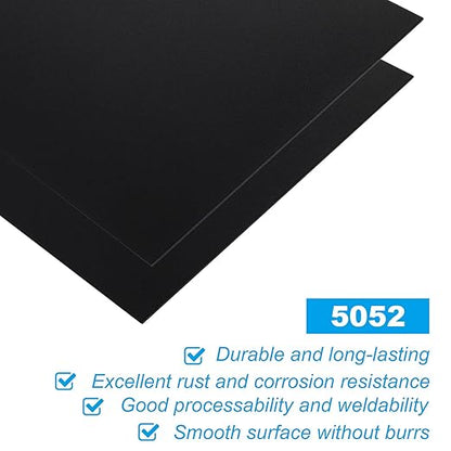 3 Pack 5052 Aluminum Sheet Metal 12 x 12 x 1/32 (0.04”) Inch Black Anodized Aluminum Sheet 1MM Thin Aluminum Plates Engraving Blanks for Laser Engraving, Crafting, Decoration