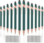12 PCS 2 in 1 Stylus Ballpoint Pen with Stylus Tip, 1.0 mm Black Ink Metal Pen Stylus Pen for Touch Screens (Rose Gold & Green)