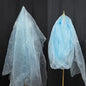 Two-Tone Iridescent Holographic Organza Fabric - 11 Yards | Lightweight Sheer Gauze Voile Tulle | for Dresses, Party Decor, DIY Crafts, Shiny Backdrops(Shimmery ICY Pale Blue)