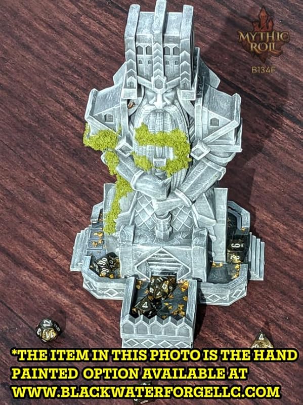 Dwarven 3D Printed Dice Tower - Baldur's Shrine by Unchained Games - Mythic Roll - Carve Your Fate in Stone with Ancestral Echoes and Valor! (33.) Glow in Dark-Orange)