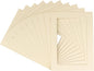 Pack of Ten Acid Free 8.5x11 Mats Bevel Cut for 7x9 Photos - Textured Cream Precut Matboards With Backing Boards and Self Seal Photo Mat Bags For Pictures, Photos, Framing - 4-ply Thickness
