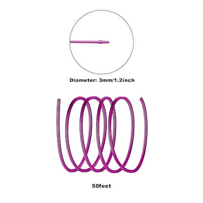 3mm Aluminum Craft Wire, 50 Feet 9 Gauge Bendable Anodized Metal Wire for Sculpting, Jewelry Making, Armature Making, Wire Weaving and Wrapping