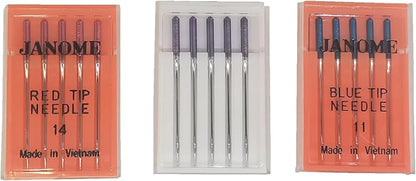HONEYSEW Sewing Machine Blue Tip Needle Size 11 Purple Tip Needles Designed for Janome Stretch Size14