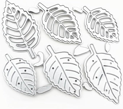 YKW Leaf Shape Metal Cutting Dies Set with Embossing Tools for Card Making Album, Scrapbooking Paper Craft DIY Kit, Includes Die Cuts Etching Stencils Stamps Thin Banner Cutting Dies