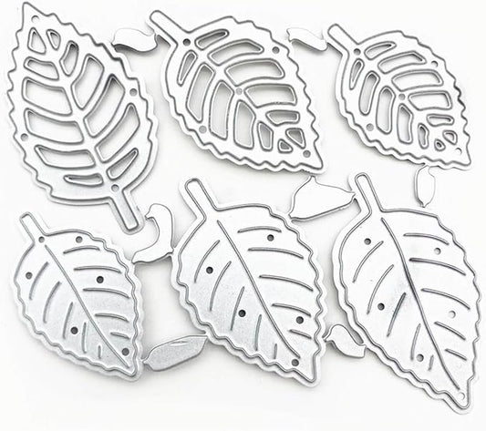 YKW Leaf Shape Metal Cutting Dies Set with Embossing Tools for Card Making Album, Scrapbooking Paper Craft DIY Kit, Includes Die Cuts Etching Stencils Stamps Thin Banner Cutting Dies