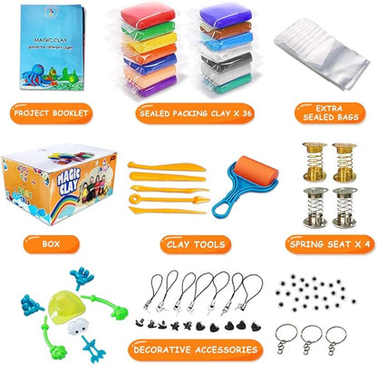 ESSENSON Modeling Clay Kit - 36 Colors Air Dry Magic Clay, DIY Molding with Sculpting Tools, Party Favors Kids Art Crafts Best Gift for Boys & Girls Age 3-12 Year Old