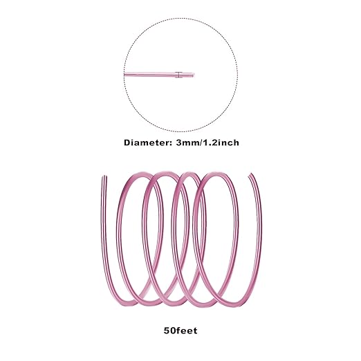 3mm Aluminum Craft Wire, 50 Feet 9 Gauge Bendable Anodized Metal Wire for Sculpting, Jewelry Making, Armature Making, Wire Weaving and Wrapping