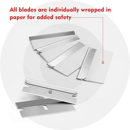 WORKPRO 100-Pack Single Razor Edge Blades, Industrial Scraper Razor Blades, High Carbon Steel One Edge Razor Blades