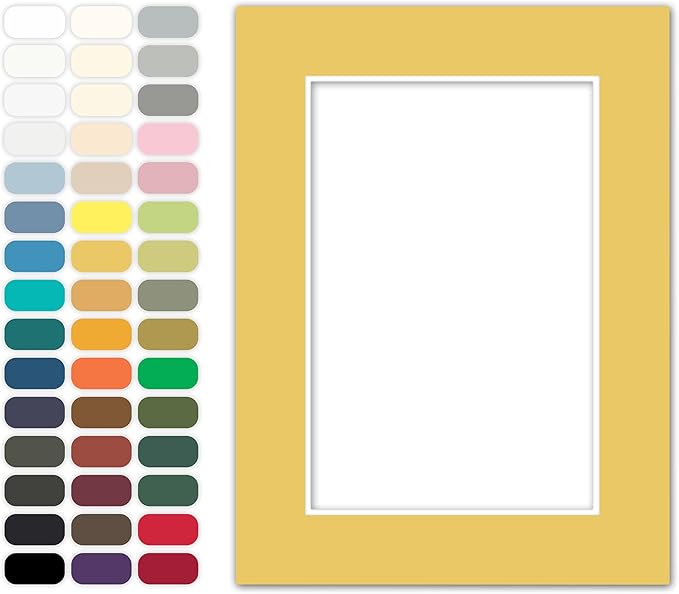 Poster Master Sunflower Matboard – 4-Ply Acid-Free Picture Mat Board with 45° Beveled Cut, Made in USA, Custom Cut to Any Size, 1/16" Thickness for Framing & Displays