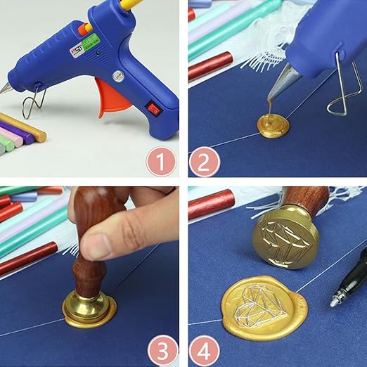 30 Pieces 7mm Sealing Wax Sticks for Glue Gun,PORXFLY Mini Wax Seal Sticks Great for Seals Stamp,Cards Envelopes,Wedding Invitations,Gift Wrapping,Wine Packages (Champagne Gold)