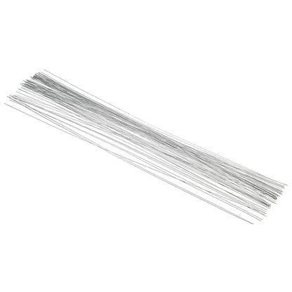 PATIKIL 24 Gauge 16" Floral Stem Wire, 100 Pcs Paper Wrapped Iron Artificial Flower Stem Accessories for DIY Bouquet Stem and Craft Decoration, Silver