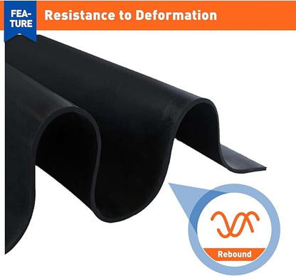 MAGZO Backed Adhesive Foam Padding 1/2" Thick x 12" W x 59" L, Black Neoprene Sheets, Closed Cell Foam Sheet Roll