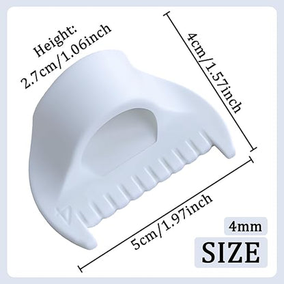 2 PCS 4mm Edge Lock Seam Guide, Mini Sewing Finger Ruler for Hand Sewing, DIY Sewing Kit Tool, Sewing Needle Gauge Measuring Guide, White