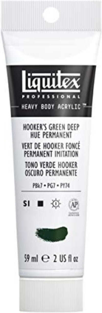 Liquitex Professional Heavy Body Acrylic Paint, 2-oz (59ml) Tube, Hooker’s Green Deep Hue Permanent