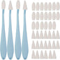44 Pcs Blending Stumps & Sponge Wipers Set for Artists - 4 Handles + 40 Replaceable Sponge Tips - Charcoal, Graphite, Pastel Blenders for Sketching, Shading & Correcting Drawings (Blue)