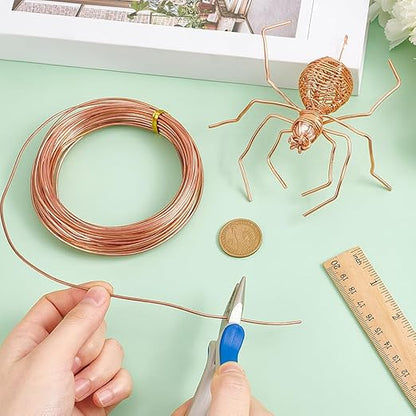 BENECREAT 32.81 Feet Solid Copper Wire, 14 Gauge Round Soft Pure Wire for Jewelry Making, Craft Gem Wrapping