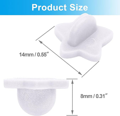 100 Pack Star Shape Rubber Pin Backs, Lapel Pin Backing Locking Pin Keepers, Brooch Holder for Uniform Badge Hat Tie（White）