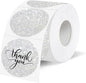 1.5" Holographic Direct Thermal Label Stickers, Round Printable Rainbow Glitter Thermal Printer Sticker Labels for Gift Wrapping, Self-Adhesive DIY Custom Logo Design- Glitter Silver