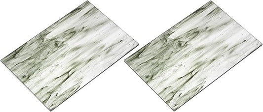 MECCANIXITY 2 Pcs Stained Glass Sheet Mosaic Tile 7.9 Inch x 5.9 Inch Dark Gray Stained Glass Sheets for Crafts DIY Art Project