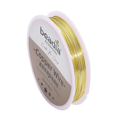 Gold Copper Wire 0.6mm Bead Cord for Bracelet Necklace Charm Beading Jewelry Making 16yard