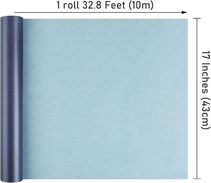 NESCCI Dark Blue Matte Wrapping Paper,Solid Color Pearly-Lustre Paper,Gift Wrapping Paper,Perfect for Wedding,Valentine's Day,Birthday, Christmas,Baby Shower,DIY Bouquet (17 Inches X 32.8 Feet)