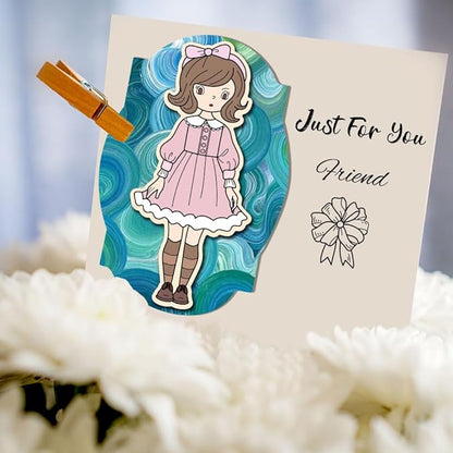 Fashion Girls Clear Stamps 6.3x4.3 Friendship Word Rubber Stamp Flower Silicone Stamps Star Heart Transparent Stamps for DIY Scrapbooking Card Making Photo Album Decor