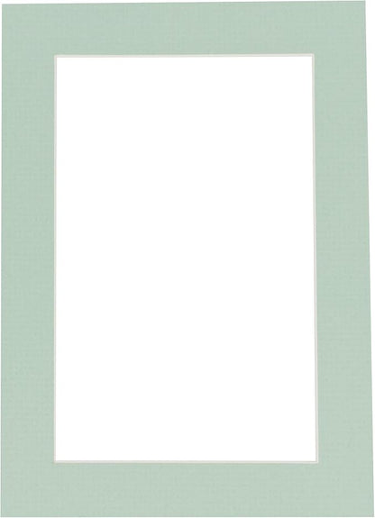 8x10 Mat Bevel Cut for 5x8 Photos - Acid Free Honeydew Green Precut Matboard with Backing Board and Crystal Clear, Self Seal Photo Mat Bag - for Pictures, Photos, Framing - 4-ply Thickness