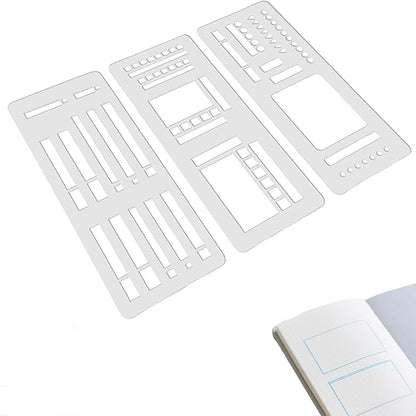 Handmade Flexible Record Template, Reusable Planner Stencils for Journaling, Calendar, Checklists, Scrapbooking & DIY Craft Supplies (B Set)