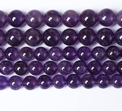 4mm 90pcs AAAAAA Natural Amethyst Purple Crystal Quartz Beads Gemstones Round Stone Beads for Jewelry Making DIY Women's Bracelet Necklace, Earrings (Amethyst, 4mm)