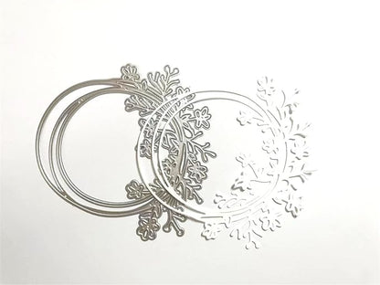 Mvchifay Cutting Dies Happy Birthday Metal Stencils Scrapbooking Tool DIY Emboss Paper Card Making (Wreath-11.2x11cm)