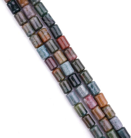 Natural Indian Agate Cylinder Stone Loose Semi Gemstone Beads for Jewelry Making 10mmx14mm 38cm