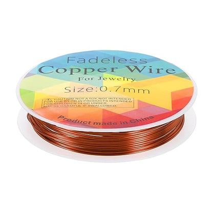 HARFINGTON 10ft Jewelry Wire, 22 Gauge (0.7mm) Brass Craft Soft Metal Tarnish Resistant Copper Beading Wire for Jewelry Making Supplies Crafting, Coffee