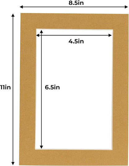 5x7 Mat for 8.5x11 Frame - Precut Mat Board Acid-Free Rattan Beige 5x7 Photo Matte For a 8.5x11 Picture Frame, Premium Matboard for Family Photos, Show Kits, Art, Picture Framing, Pack of 1 Mat