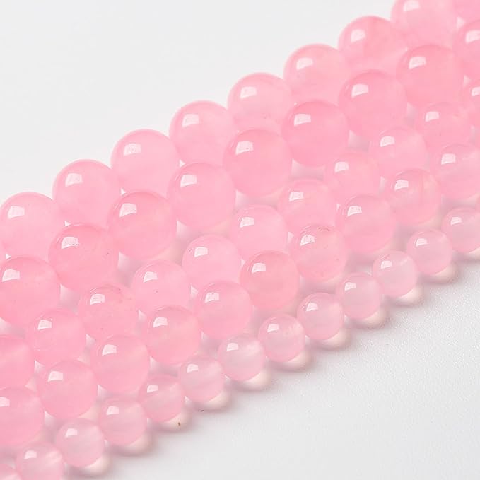 10mm 36pcs Natural Light Pink Chalcedony Stone Beads for Jewelry Making Energy Healing Power Stone DIY Bracelet Necklace Accessories 15" (10mm, Light Pink Chalcedony)