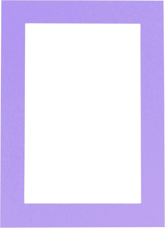 Pack of TEN 8x10 Mats Bevel Cut for 5x8 Photos - Acid Free Light Purple Precut Matboards For Pictures, Photos, Framing - 4-ply Thickness