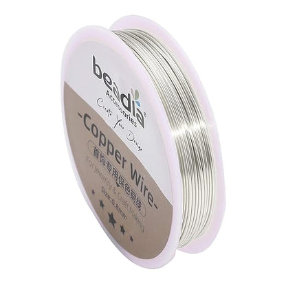 Silver Copper Wire 0.8mm Bead Cord for Bracelet Necklace Charm Beading Jewelry Making 9yard