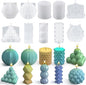 10 Pcs Geometric Candle Mold, Unique Candle Molds for Candle Making, Epoxy Mold for DIY Desk Decor, Home Table Romantic Decoration(White)