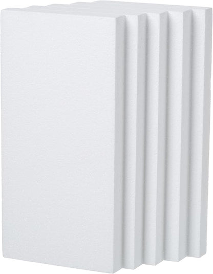 Crafare 5 Pack Craft Foam Blocks 12X6X1 inch Polystyrene Brick Rectangle for Arts School Projects Sculptures Floral Arrangements Modeling and Centerpieces