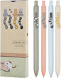 Cat Pens, 4 Pcs 0.5mm Cute Kawaii Black Ink Pens Fine Point Smooth Writing Pen, High-End Series Cat's Tail Retractable Pen for Journaling Note Taking (4 Pcs Cat)