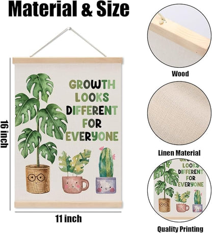 Inspirational Poster Hanger, Therapy Office Decor Growth Mindset Wall Decor Motivational Gifts Educational Posters Wall Art Wall Hanging Banner Classroom Toddler Room Nursery Home Baby Room Decor