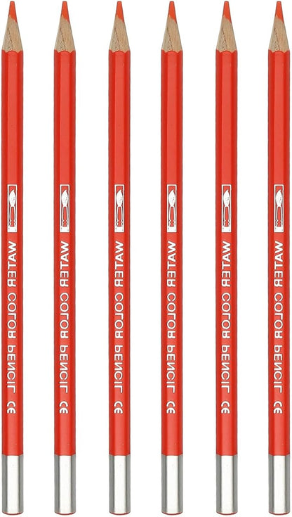 PATIKIL Watercolor Pencil, 6Pcs Water Soluble Pencils for Blending, Coloring, Sketch Drawing, Painting, Orange Red