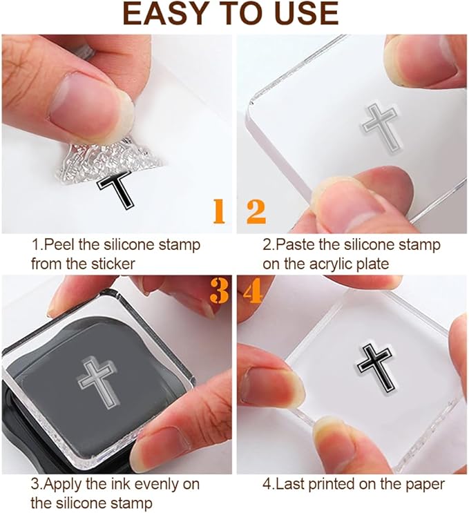6 Pcs Christian Bible Verse Clear Stamps for Card Making Supplies 20 Craft Ink Pad 3 Acrylic Stamp Block Silicone Stamp with Bless Words Rubber Stamps for Crafting DIY Scrapbooking Journal