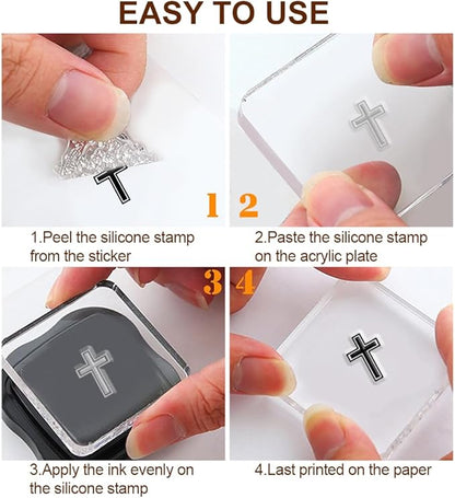 6 Pcs Christian Bible Verse Clear Stamps for Card Making Supplies 20 Craft Ink Pad 3 Acrylic Stamp Block Silicone Stamp with Bless Words Rubber Stamps for Crafting DIY Scrapbooking Journal