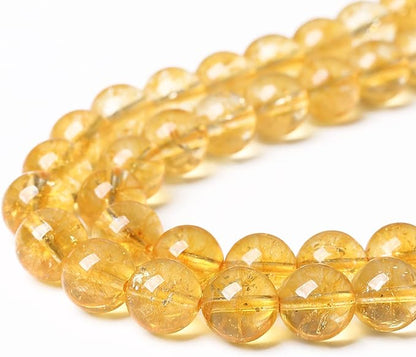 4mm 90Pcs Natural Citrine Beads for Jewelry Making Gemstone Round Loose Beads DIY Bracelet Necklace (Citrine, 4mm)