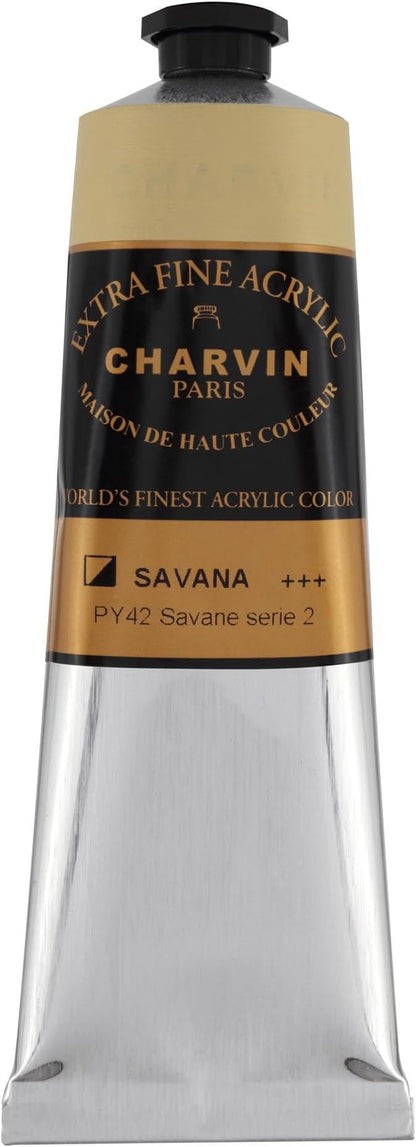 Charvin Extra Fine Professional Artist Acrylic Paint Colors, Nature Themed Hues, 150ml Savana