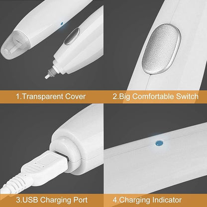 AFMAT EE03 Electric Eraser for Artists, 140 Eraser Refills, Rechargeable Electric Erasers for Drawing, Artist Erasers for Drafting, Painting, Sketching, Architectural Plans, Detailer Tool-White