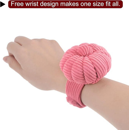 HARFINGTON Wrist Pin Cushions Band Sewing Needle Cushion Needle Holder Pincushions with Adjustable Strap Fit All Wrist Sizes for Sewing Quilting Needlework DIY Crafts, Red-Brown