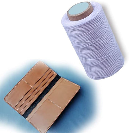 284 Yards Waxed Thread, 210D Heavy Duty Upholstery Wax Thread for Leather Sewing, 0.8mm Flat Waxed Linen Cord for Bookbinding/Shoe Repairing/Leather Projects